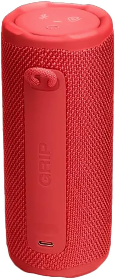 JBL Grip Compact portable Bluetooth speaker with bold JBL Pro Sound and ambient light - RED