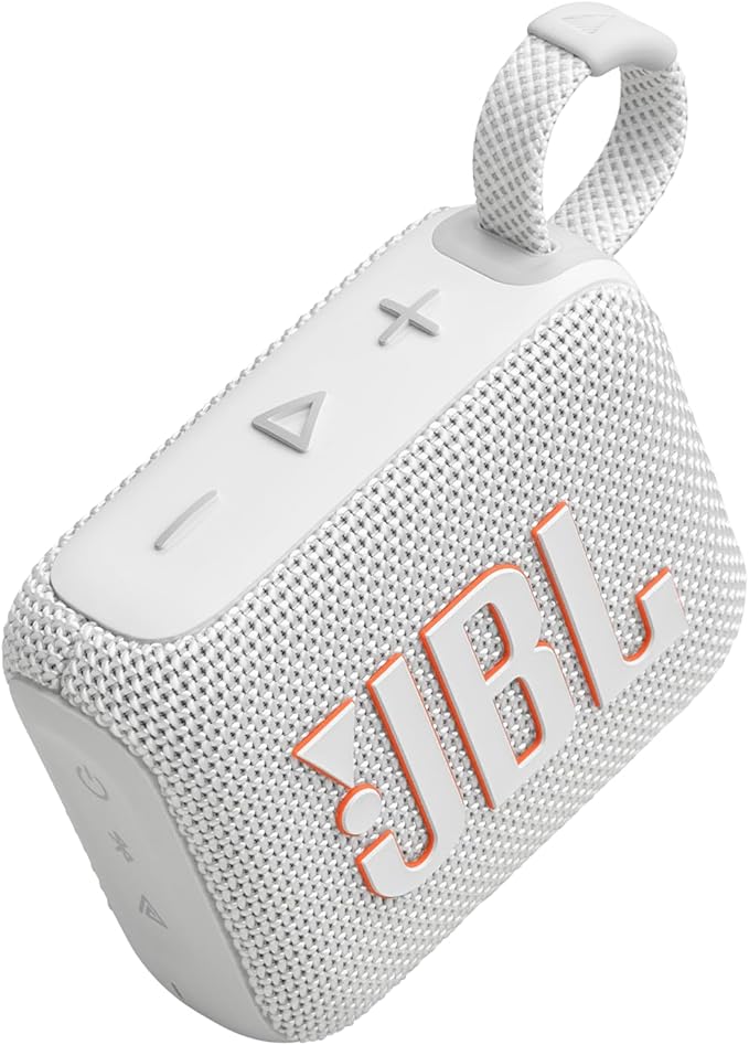 JBL Go 4 - Ultra-Portable, Waterproof and Dustproof Bluetooth Speaker, 7-Hour Built-in Battery, Made in Part with Recycled Materials - White