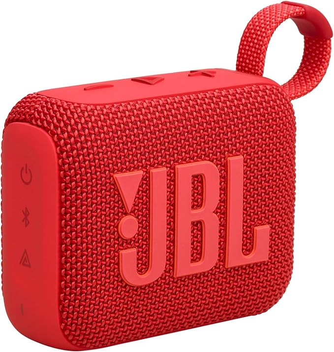 JBL Go 4 - Ultra-Portable, Waterproof and Dustproof Bluetooth Speaker, 7-Hour Built-in Battery, Made in Part with Recycled Materials - Red