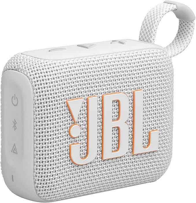 JBL Go 4 - Ultra-Portable, Waterproof and Dustproof Bluetooth Speaker, 7-Hour Built-in Battery, Made in Part with Recycled Materials - White