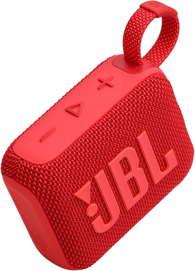 JBL Go 4 - Ultra-Portable, Waterproof and Dustproof Bluetooth Speaker, 7-Hour Built-in Battery, Made in Part with Recycled Materials - Red