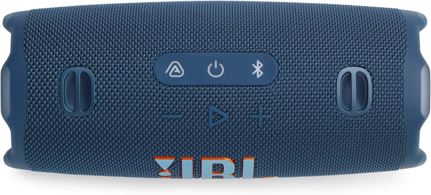 JBL Charge 6 - Portable Waterproof & Drop-Proof Bluetooth Speaker, Bold Pro Sound with AI Sound Boost, 28Hrs of Playtime, Built-in powerbank & Comes with a Sturdy/Removable Carrying Strap - Blue