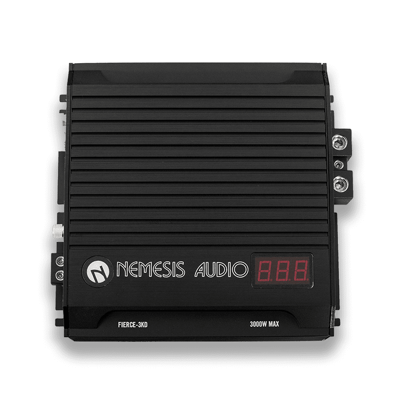 FIERCE-3KD Monoblock Amplifier 1 Channel, 1-Ohm Stable, 3000W Max, Car Audio, Class D, Digital Voltmeter, Fierce Series, Fierce-3KD, Monoblock, Nemesis Audio