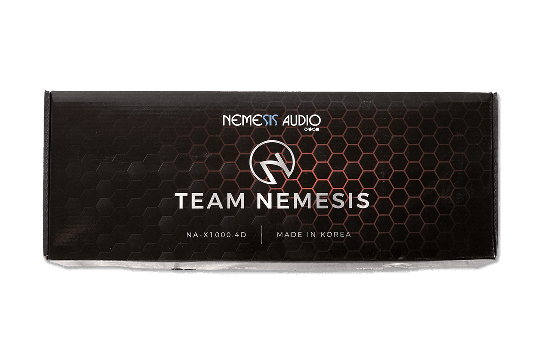 Nemesis Audio NA-K1000X4D Korean made 4-channel amp. 1700W x4 @2-Ohm / 3600W x2 bridged, with advanced crossover controls.