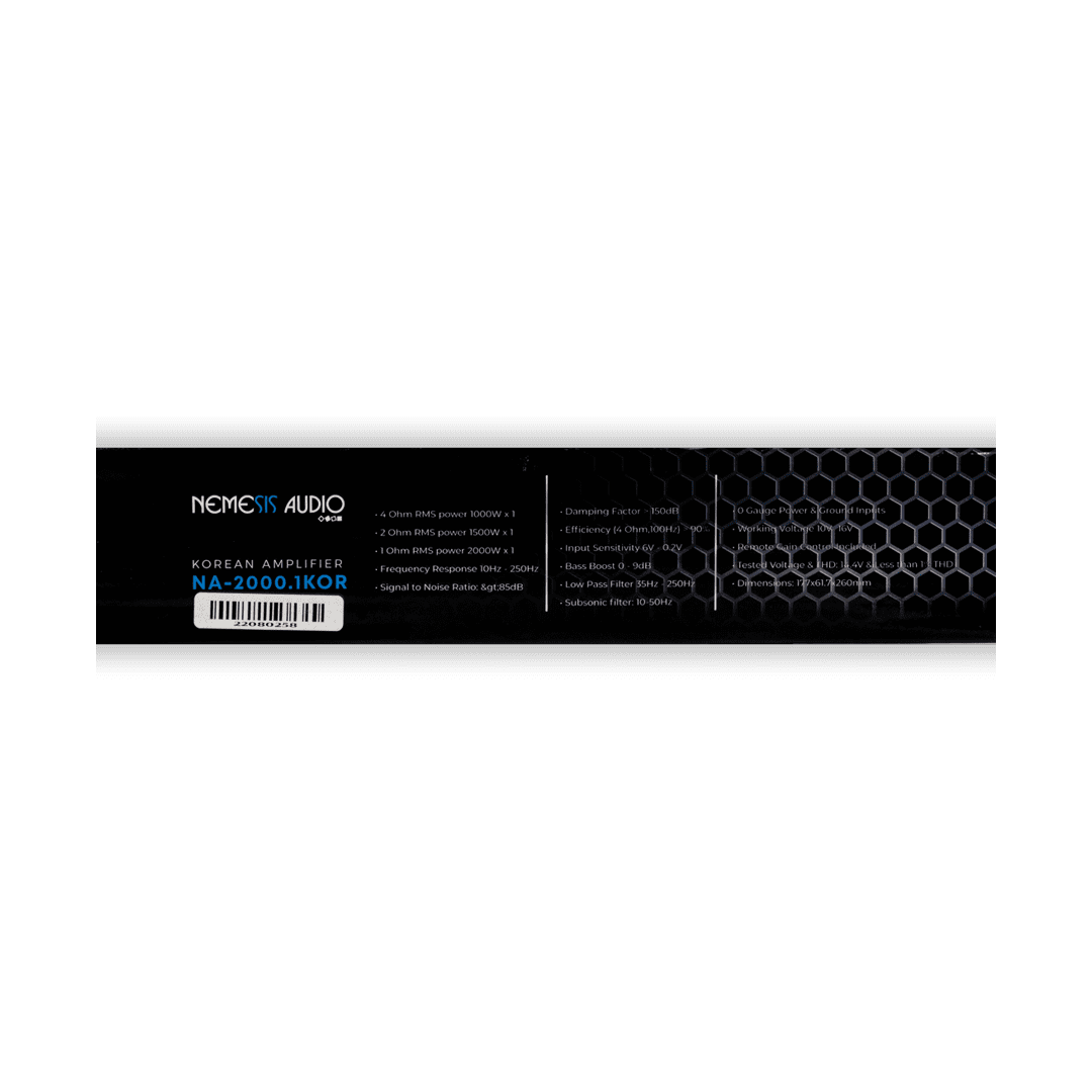 Nemesis Audio NA-2000.1KOR ~ Class D 1-Channel Monoblock Car Amplifier 2000 Watts RMS @ 1-Ohm – Made In Korea