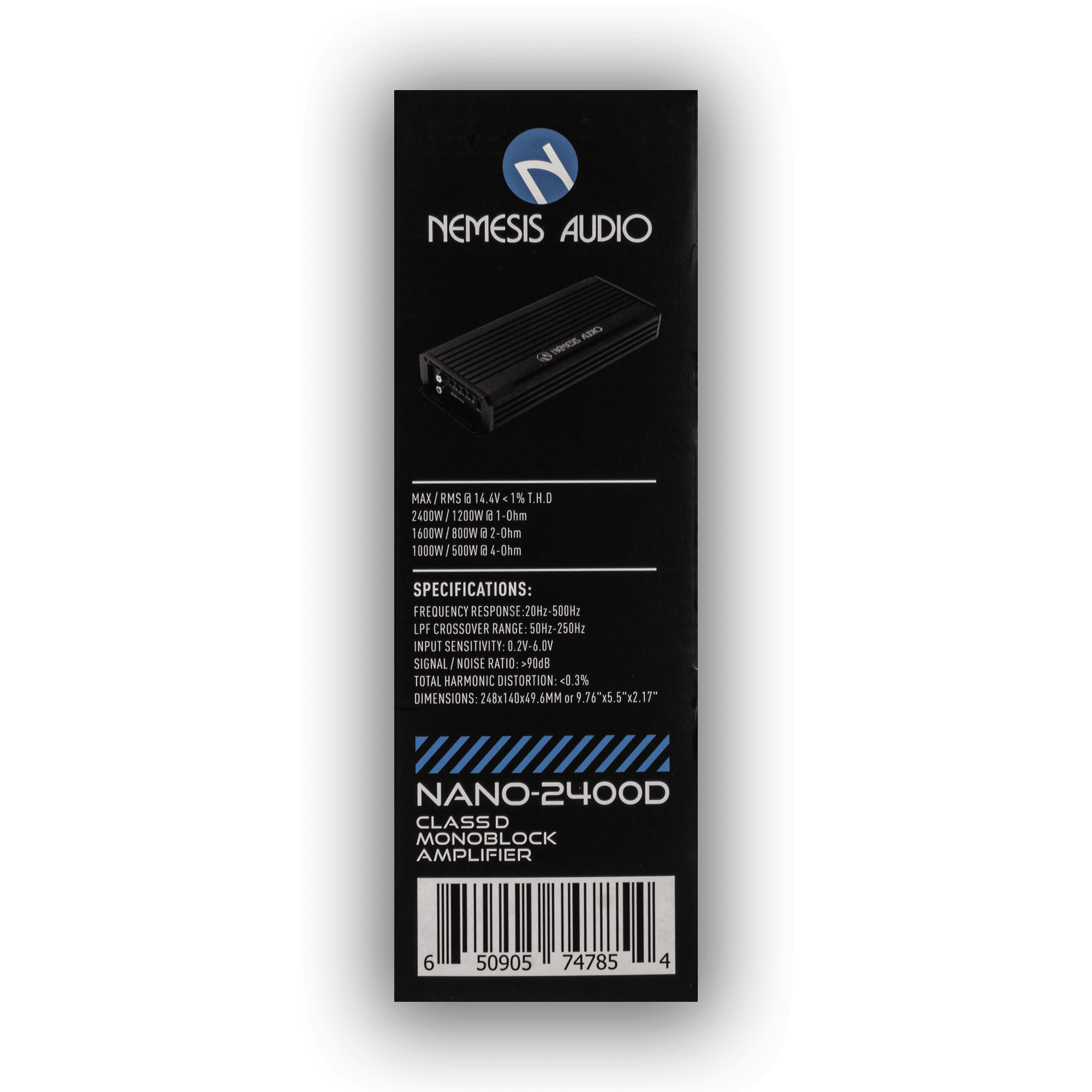 Nemesis Audio ~ NANO-2400D Class D Monoblock Car Amplifier 1200 Watts @ 1-Ohm