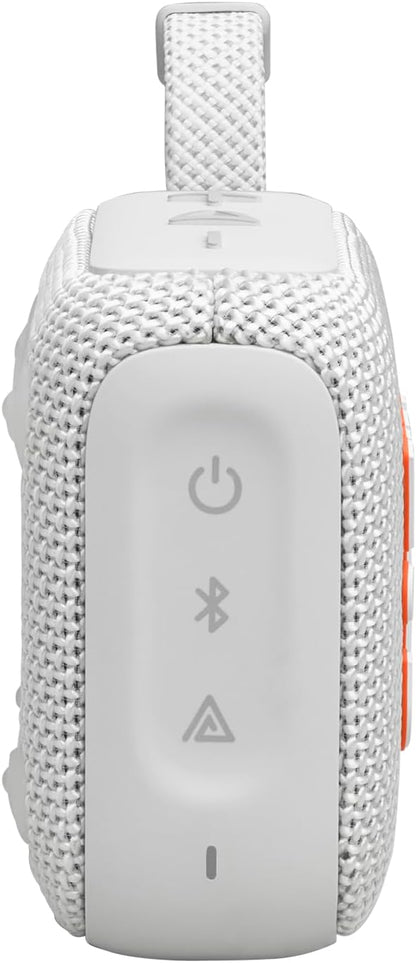 JBL Go 4 - Ultra-Portable, Waterproof and Dustproof Bluetooth Speaker, 7-Hour Built-in Battery, Made in Part with Recycled Materials - White