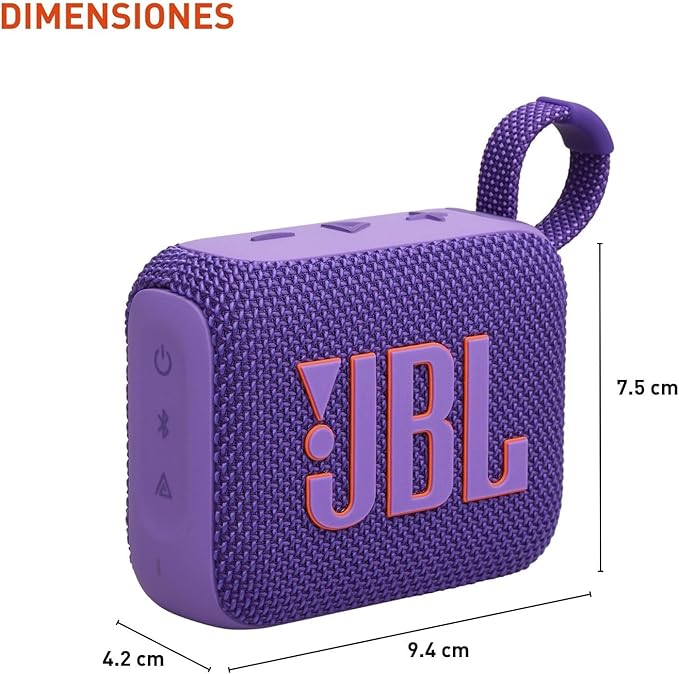 JBL Go 4 - Ultra-Portable, Waterproof and Dustproof Bluetooth Speaker, 7-Hour Built-in Battery, Made in Part with Recycled Materials - Purple