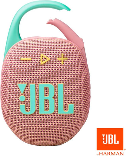 JBL Clip 5 - Ultra-Portable, Waterproof and Dustproof Bluetooth Speaker, Integrated Carabiner, Up to 12 Hours of Play, Made in Part with Recycled Materials - Pink