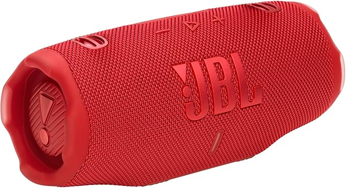 JBL Charge 6 - Portable Waterproof & Drop-Proof Bluetooth Speaker, Bold Pro Sound with AI Sound Boost, 28Hrs of Playtime, Built-in powerbank & Comes with a Sturdy/Removable Carrying Strap - RED