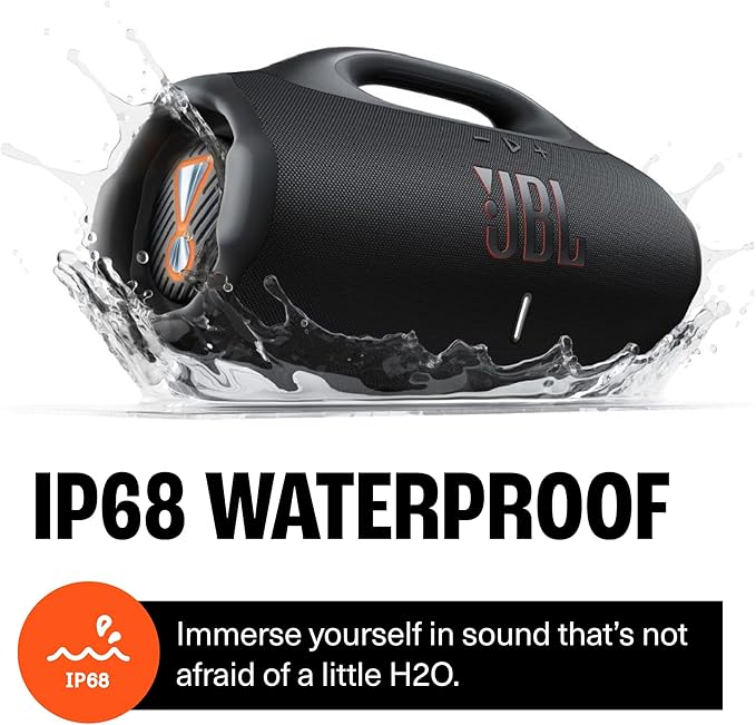 JBL Boombox 4 - Most Powerful Portable Waterproof Speaker with Massive Pro Sound, Up to 34 Hours of Playtime, & Multi-Speaker Connection by Auracast - Black