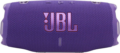 JBL Charge 6 - Portable Waterproof & Drop-Proof Bluetooth Speaker, Bold Pro Sound with AI Sound Boost, 28Hrs of Playtime, Built-in powerbank & Comes with a Sturdy/Removable Carrying Strap - Purple