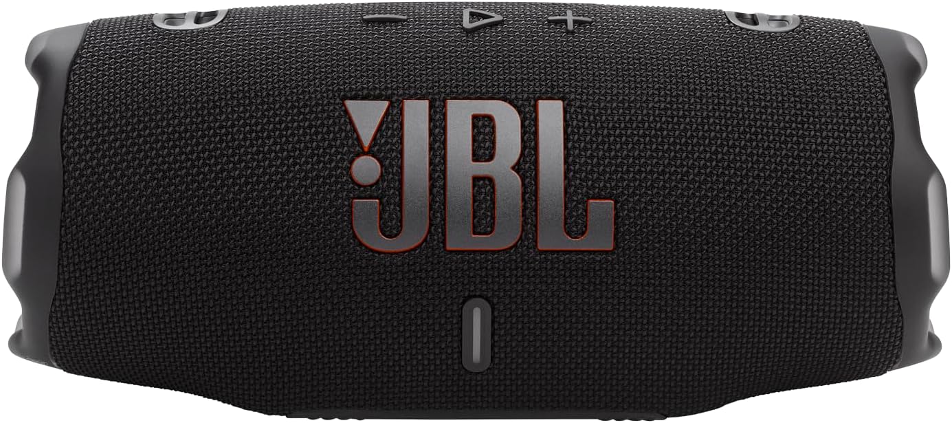 JBL Charge 6 - Portable Waterproof & Drop-Proof Bluetooth Speaker, Bold Pro Sound with AI Sound Boost, 28Hrs of Playtime, Built-in powerbank & Comes with a Sturdy/Removable Carrying Strap - Black