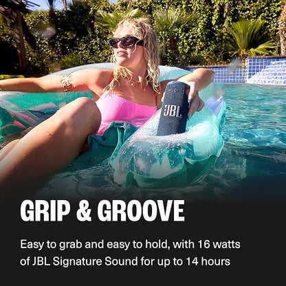 JBL Grip Compact portable Bluetooth speaker with bold JBL Pro Sound and ambient light - Blue