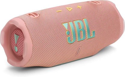 JBL Charge 6 - Portable Waterproof & Drop-Proof Bluetooth Speaker, Bold Pro Sound with AI Sound Boost, 28Hrs of Playtime, Built-in powerbank & Comes with a Sturdy/Removable Carrying Strap - Pink