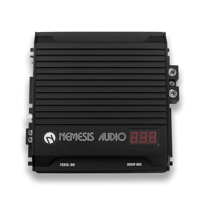 FIERCE-3KD Monoblock Amplifier 1 Channel, 1-Ohm Stable, 3000W Max, Car Audio, Class D, Digital Voltmeter, Fierce Series, Fierce-3KD, Monoblock, Nemesis Audio