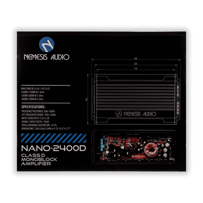 Nemesis Audio ~ NANO-2400D Class D Monoblock Car Amplifier 1200 Watts @ 1-Ohm