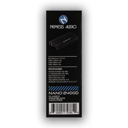 Nemesis Audio ~ NANO-2400D Class D Monoblock Car Amplifier 1200 Watts @ 1-Ohm